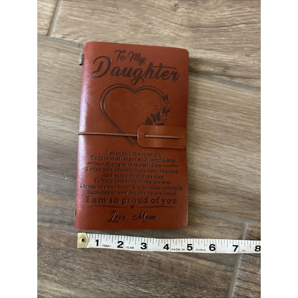 To My Daughter Love, Mom - Leather Bound Journal